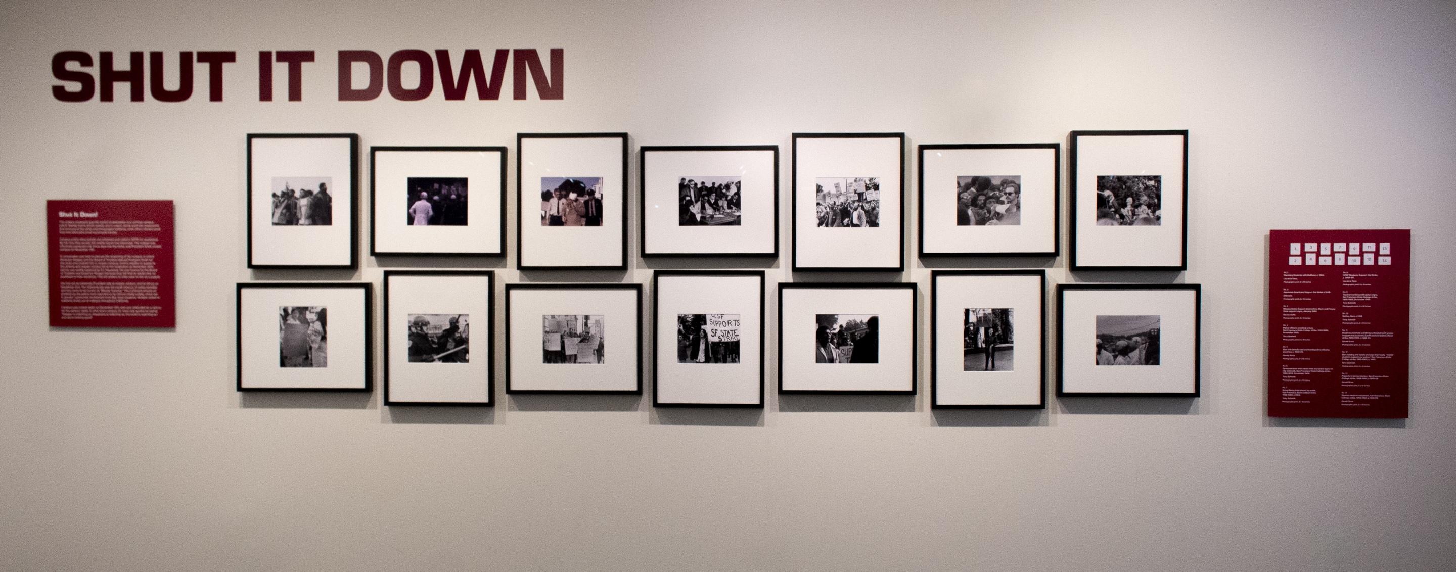 Gallery wall of framed black-and-white photos