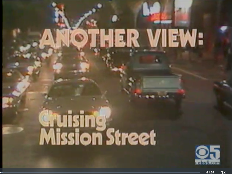 Still image from 1980 news report on lowriders