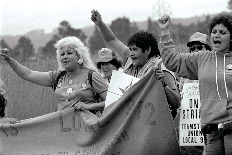 "Watsonville Strikers Holding a Banner." Photo from the Unity Archive Project.