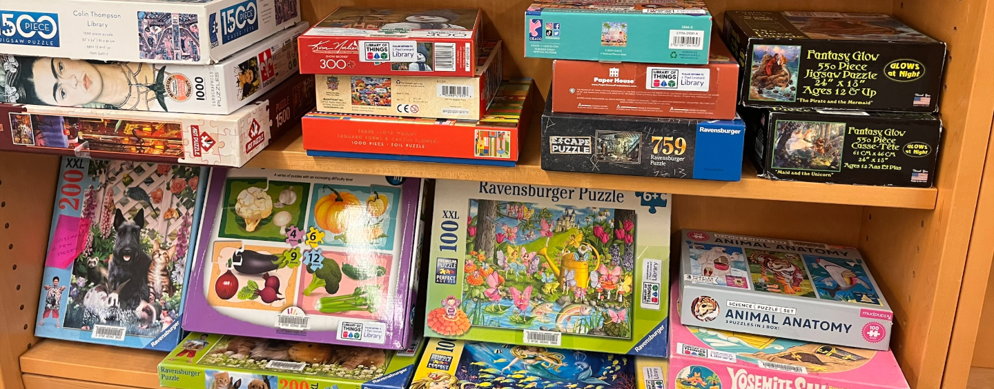 Display Shelf of Puzzles