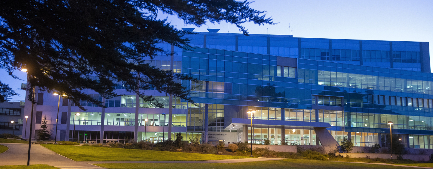 SFSU Library at twilight