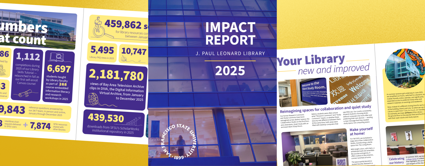 Pages from the Library's 2025 impact report