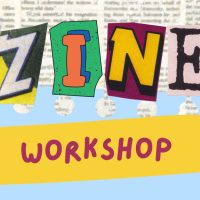 Mixed-media collage with cutout lettering