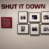 Gallery wall of framed black-and-white photos