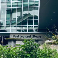 Exterior view of J. Paul Leonard Library